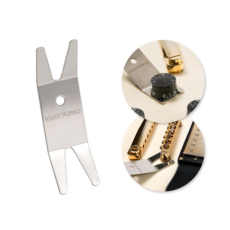 MusicNomad Guitar Care Kit: Headstock Rest, Fret Wrench, String Cutter.