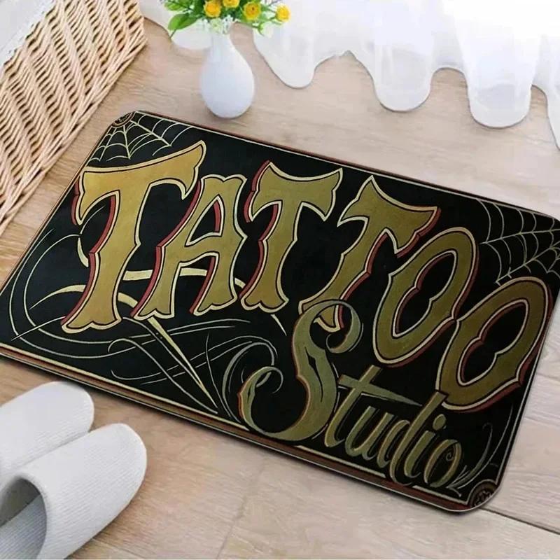 Tattoo Shop Mat Indoor Welcome Doormat Washable Living Room Bedroom Floormat Accessories Rug Non-slip Porch Entrance Carpet