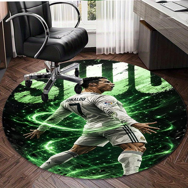1pc Number 7 Soccer1 Carpet, Round Rug, Comfortable, Suitable for Entryways, Living Rooms, Office, And Bedrooms, Christmas Decoration