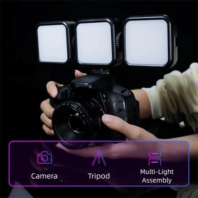 Tragbares Selfie-Fülllicht RGB Dreifarbig Einstellbar Fotografiebeleuchtung Handheld mit Klemme Handy-Fülllicht Outdoor