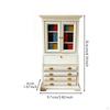 Miniature Bookcase Cabinet Openable Doors and Drawers 1:12 Scale White Painted Wooden