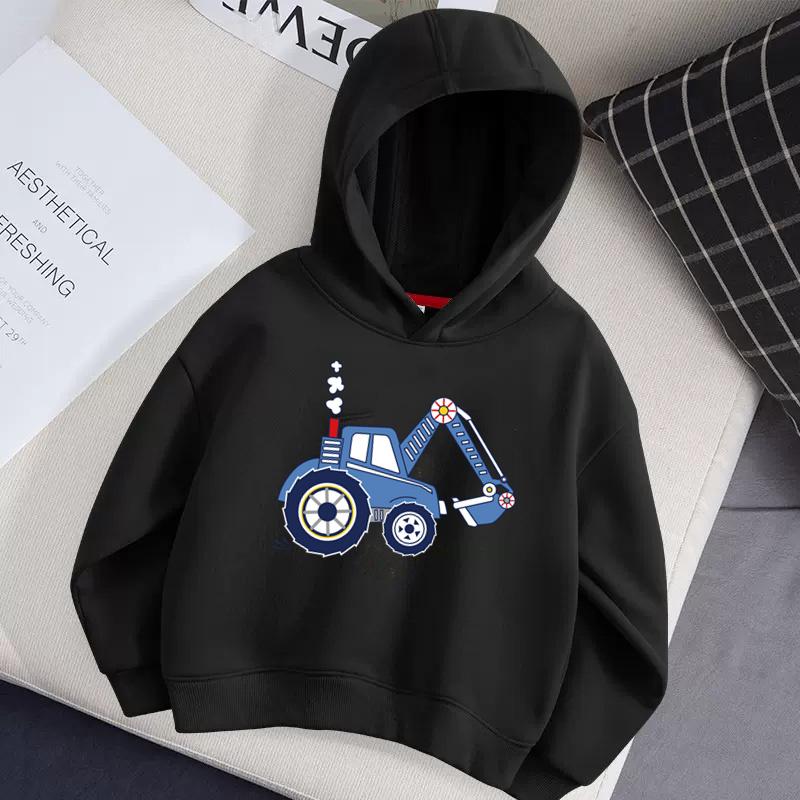 Aimi Lakana Monster Truck Childrens Hoodie Long Sleeve Coat Baby Boy Cartoon Hoodie Casual Pullover