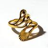 Vietnam Sand Gold Floral Wedding Ring for Women - Classic Fashion Jewelry