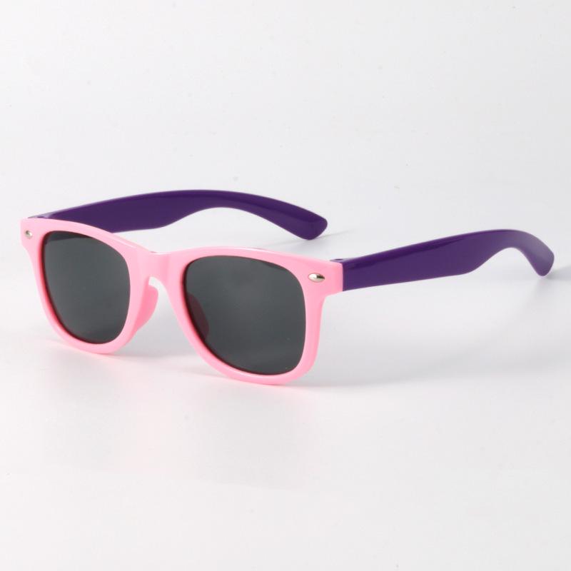 Anti-UV Color Block Children's Sunglasses: Trendy, Cute, Comfortable, Windproof & Sandproof for Boys and Girls