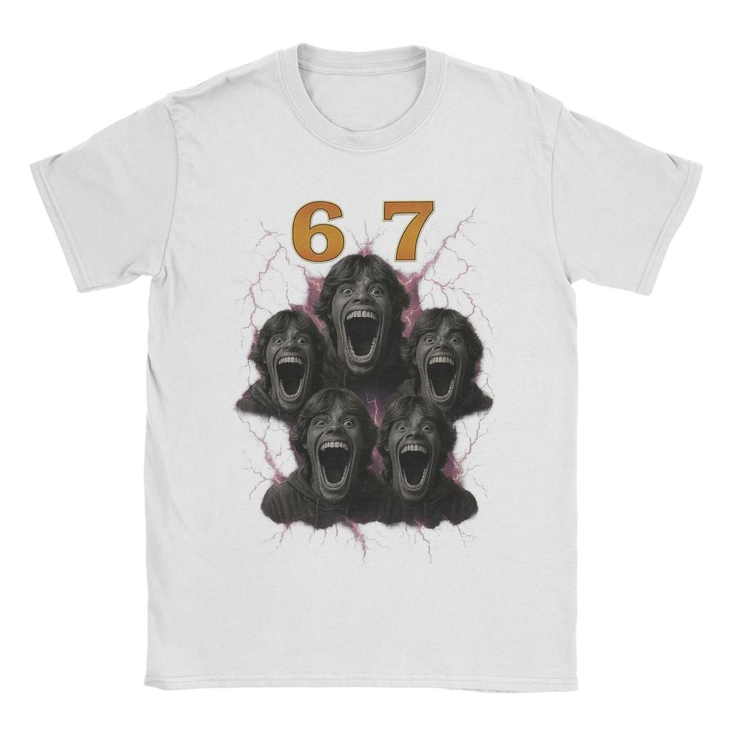Men Women Six Seven Bootleg 6 7 Meme T Shirt  Pure Cotton Clothing Awesome Short Sleeve Crew Neck Tees Birthday Present T-Shirts