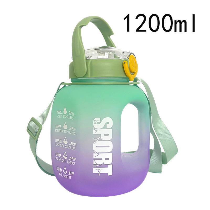 Straw Capacity Large Plastic Cup Portable Outdoor Sports Kettle Water Bottle