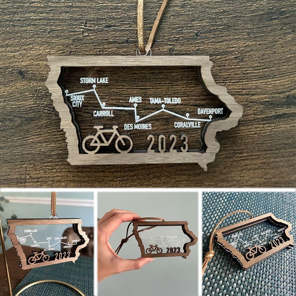 

Деревянный велосипедный маршрут Мемориал Декоративная доска Креативные подвесные украшения Карта велосипедного маршрута