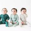 Newborn Autumn Wear Bodysuit: Long Sleeve, Mittens & Foot Cover, 0-24 Months, Solid Ribbed.