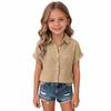 Damen Leinen V-Ausschnitt Kurzarm Hemd Sommer Leichtes Strand Top