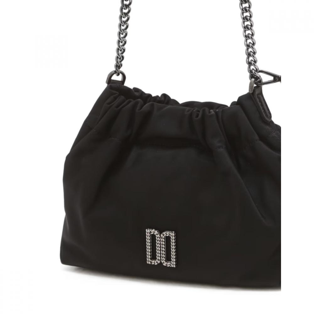 Hilton Black Antique Dd Decoration Nylon Chain Shoulder Mini Crossbody Bag Dcwa6
