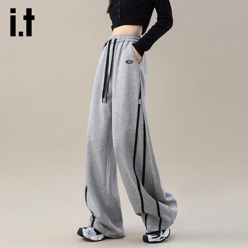 izzue it Women's High-Waist Wide-Leg Casual Sweatpants