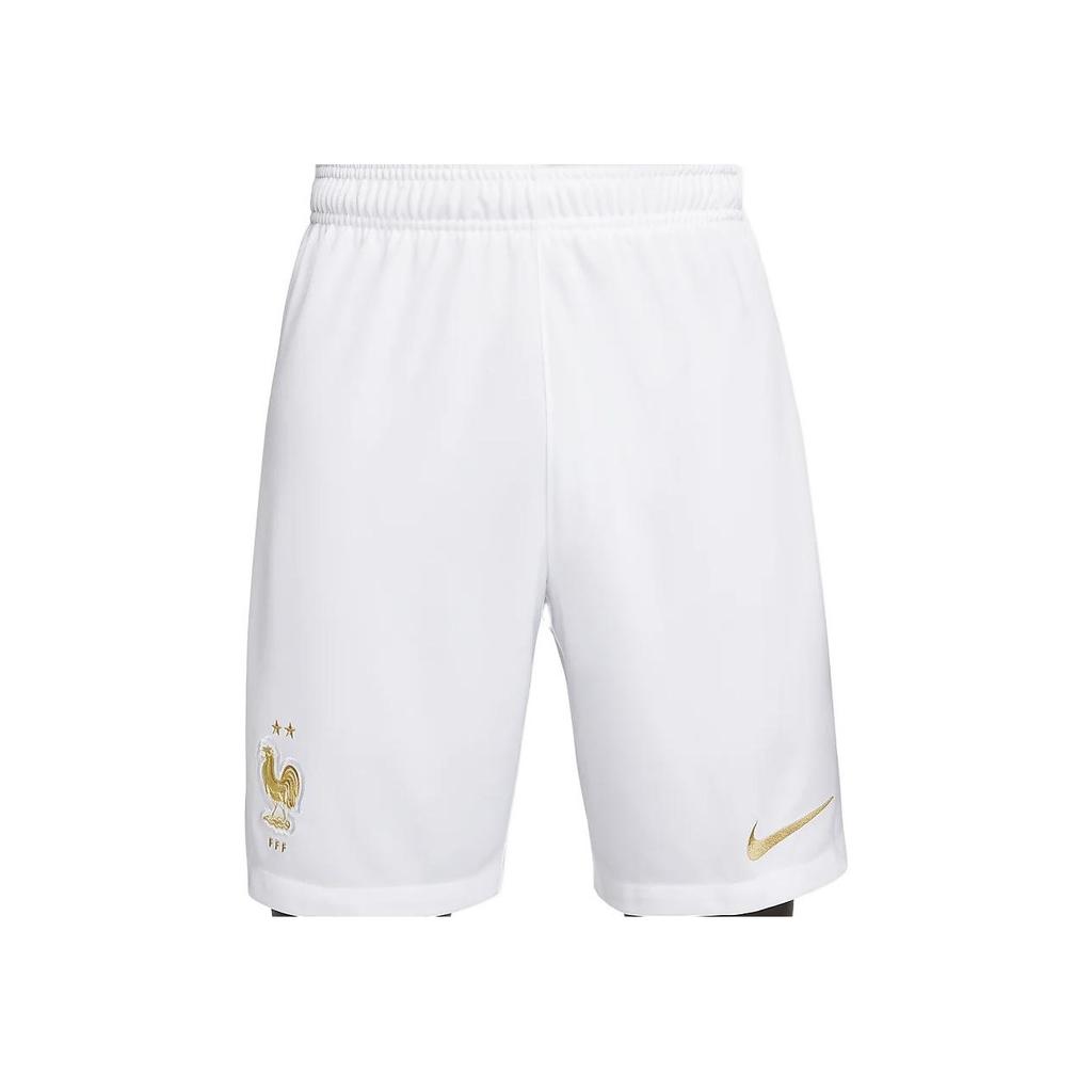 Nike SS23 France National Team Qatar World Cup Logo Print Elastic High Waist Sports Football Shorts Men Shorts White DN0731-100