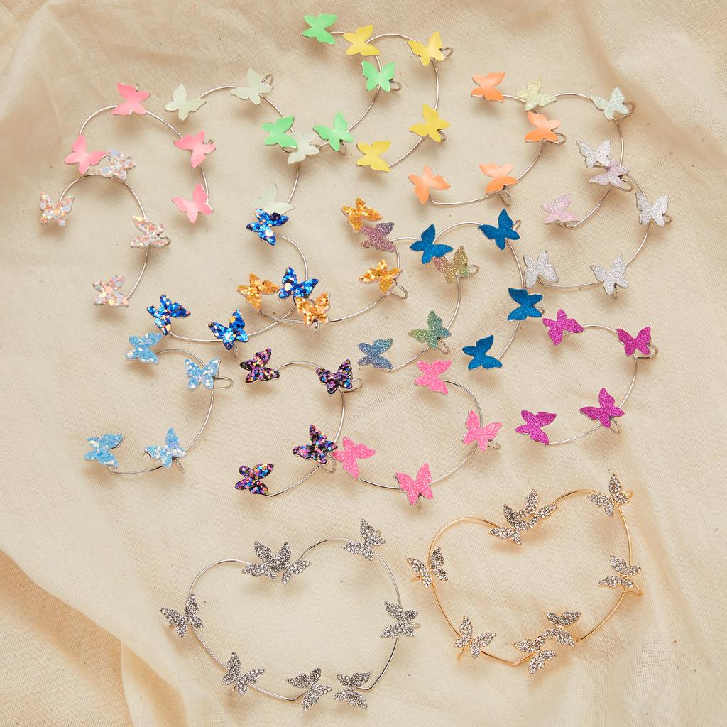 Kpop Shiny Zircon Butterfly Earcuff For Women Without Piercing Earrings 2026 Fashion Ear Clip Earrings Bride Wedding Jewelry