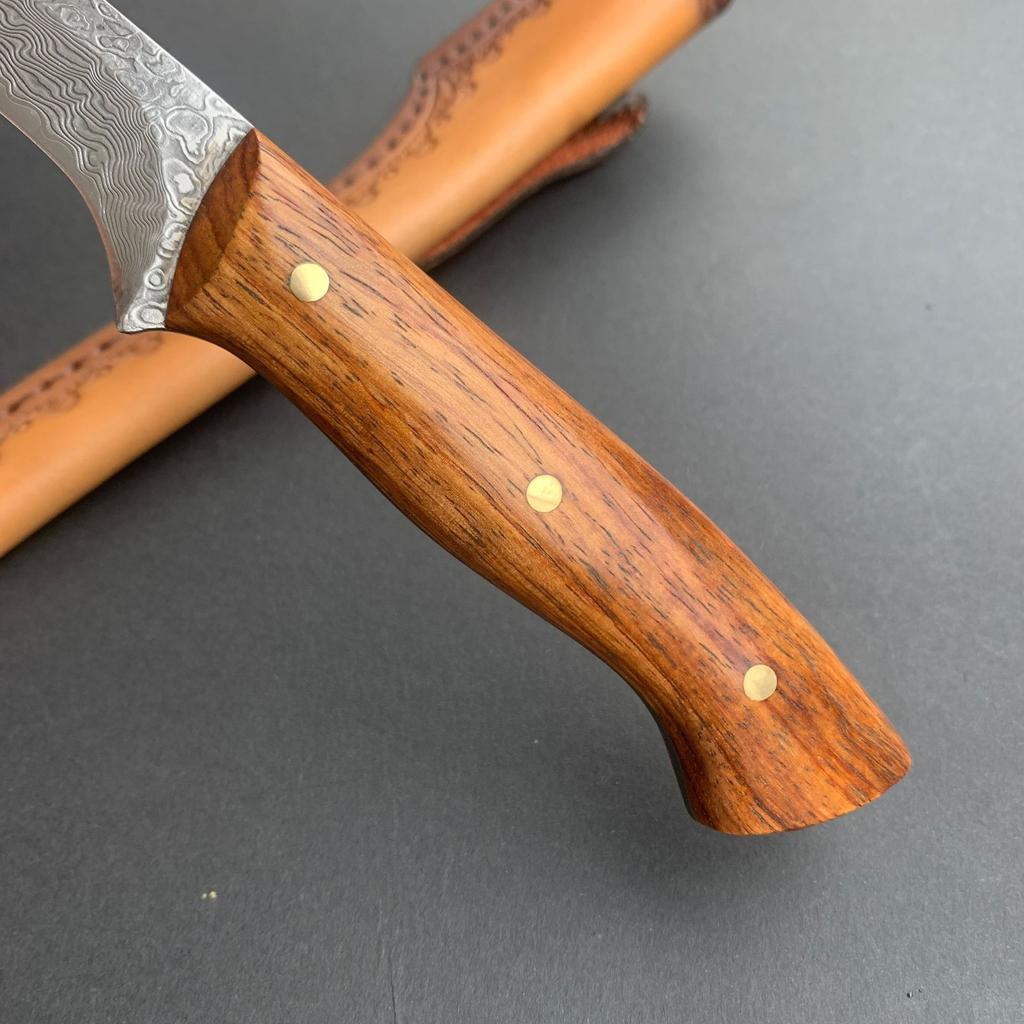 5.7 Inch Boning Knife With Cover Damascus Steel Blade Wood Handle Sharp Cleaver Steak Fish Barbecue Kitchen Knives Cooking Tools