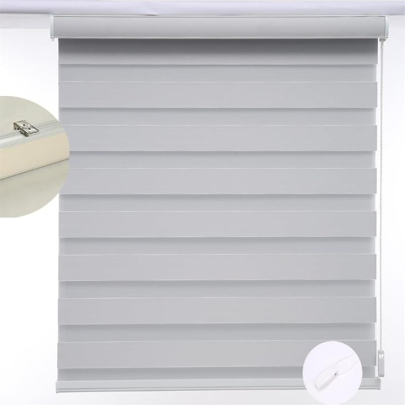 4Pcs Silver Metal Vertical Blind Mounting Brackets Replacement Hardware for Interior and Exterior Zebras Roller Shade