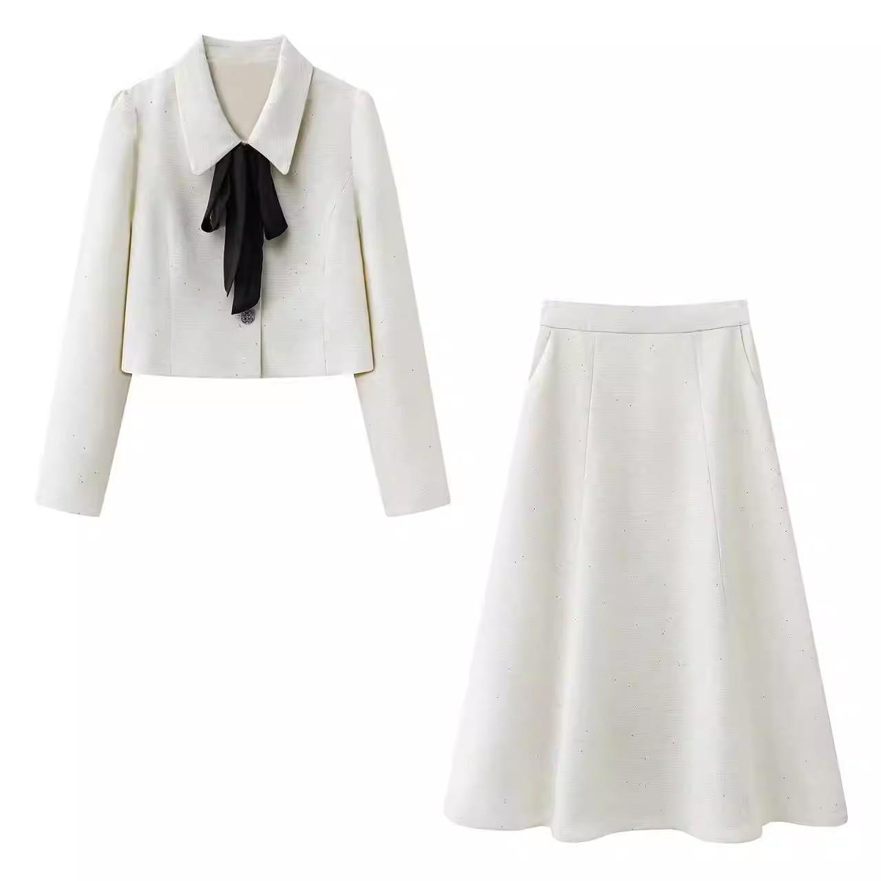 Spring 2026 Bowknot Two-Piece Skirt Suit Large