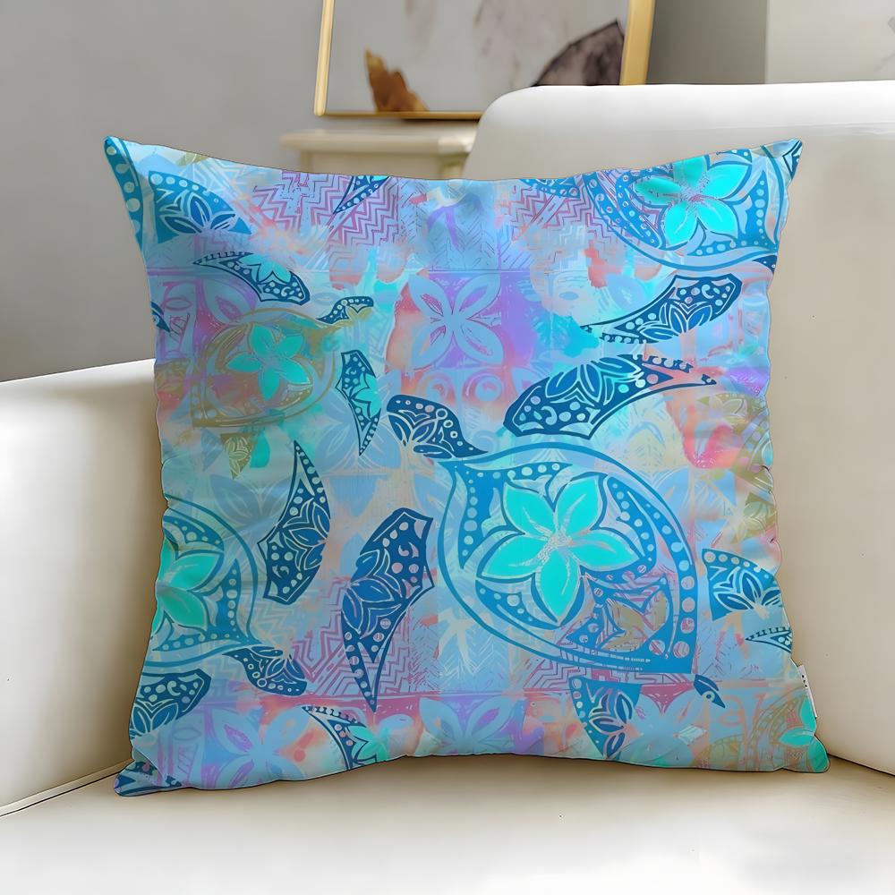 Creative Print Cushion Cover Soft  EasyWash Pillow Case  Versatile for Couch Bed Travel and Office