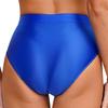 Womens Shiny Solid Color Briefs High Stretch Elastic Waistband Underwear