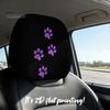 Elastic Polyester Auto Decor 2Pcs Universal Car Headrest Cover with Purple Cat Paw Print, Durable Seat Accessories Protector for Most Vehicles,