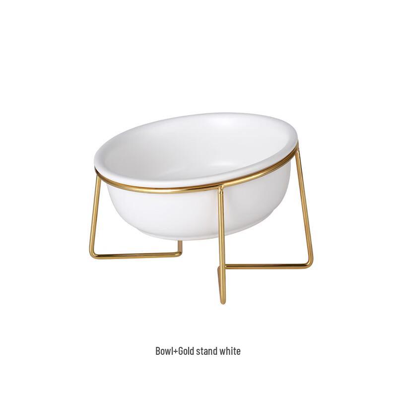 Multipurpose Ceramic Bowl with Gold Stand