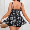 Women's Two-Piece Bikini Set Large Size Skirt Split Swimsuit