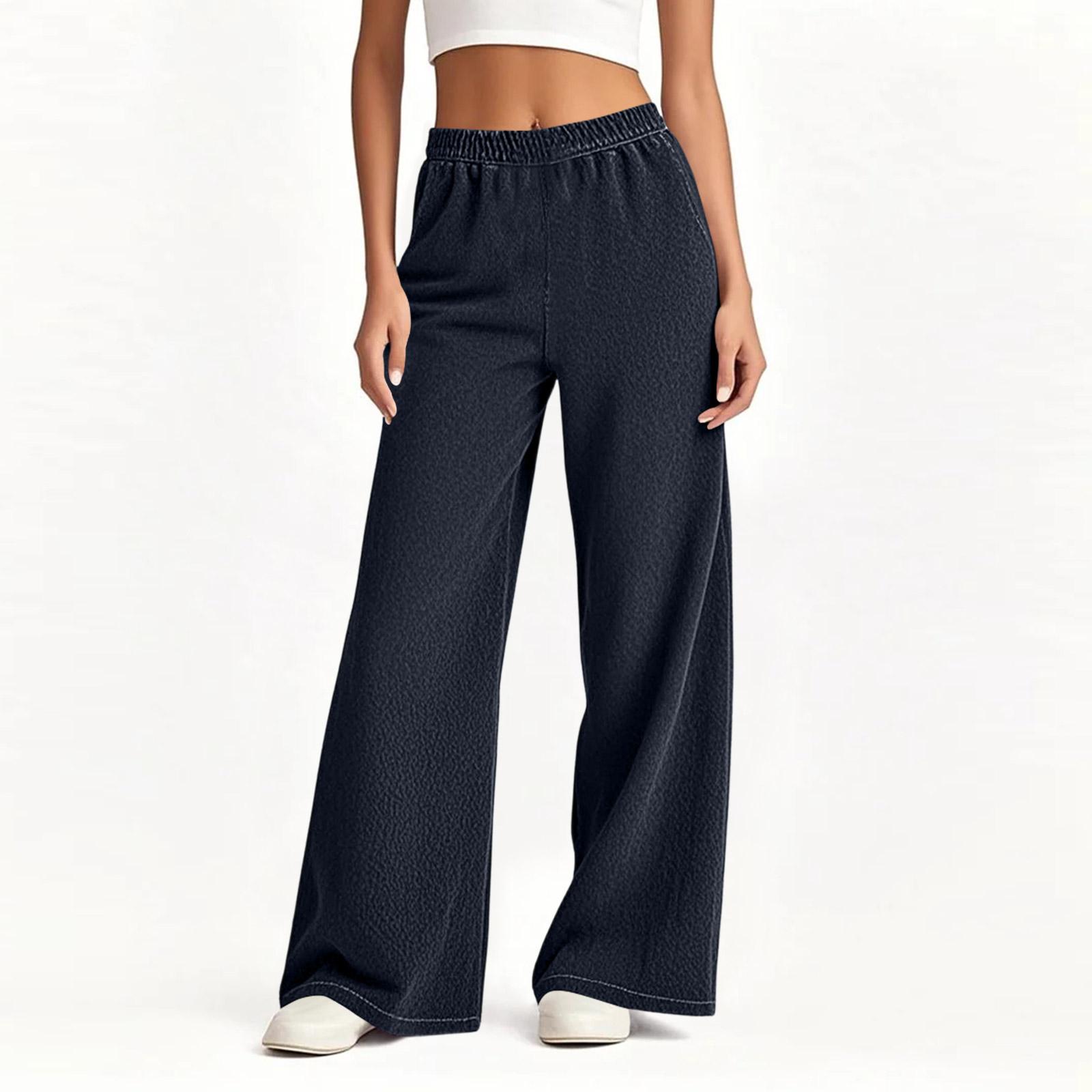 

Womens Palazzo Pants Summer Casual Flowy Wide Leg Trousers Beach Travel Vacation Outfits XL Темно-синій