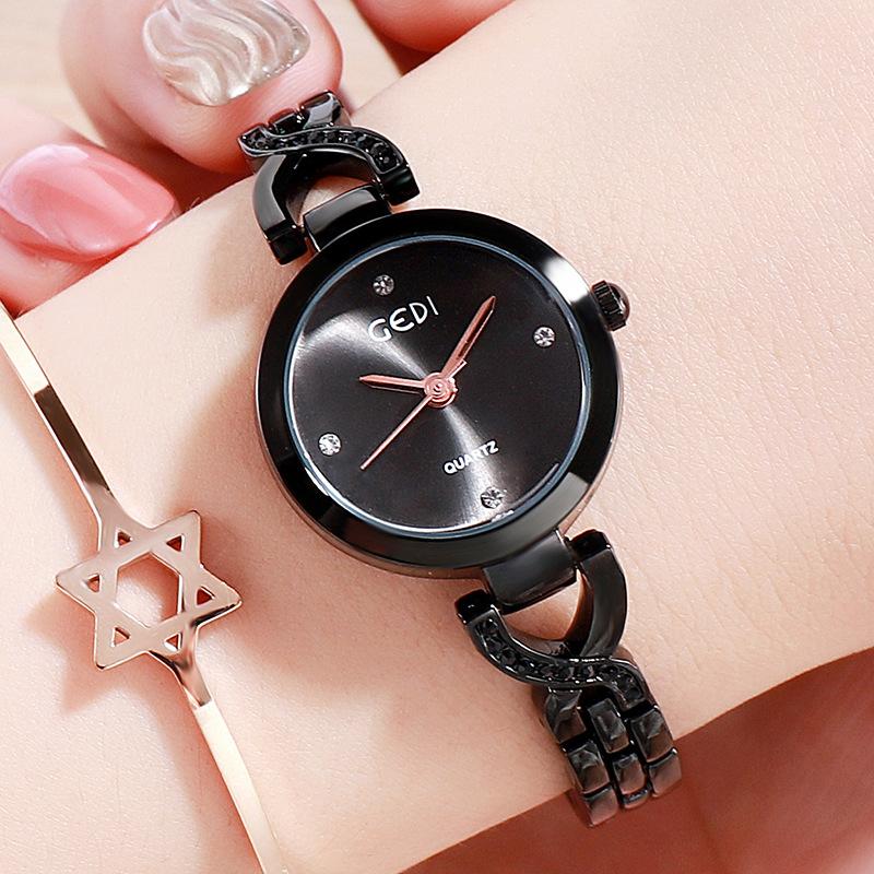 Korean Fashion Student Quartz Watch, Trendy Girlfriend Small Dial Women'S Watch, Exquisite Diamond-Encrusted Women'S Watch