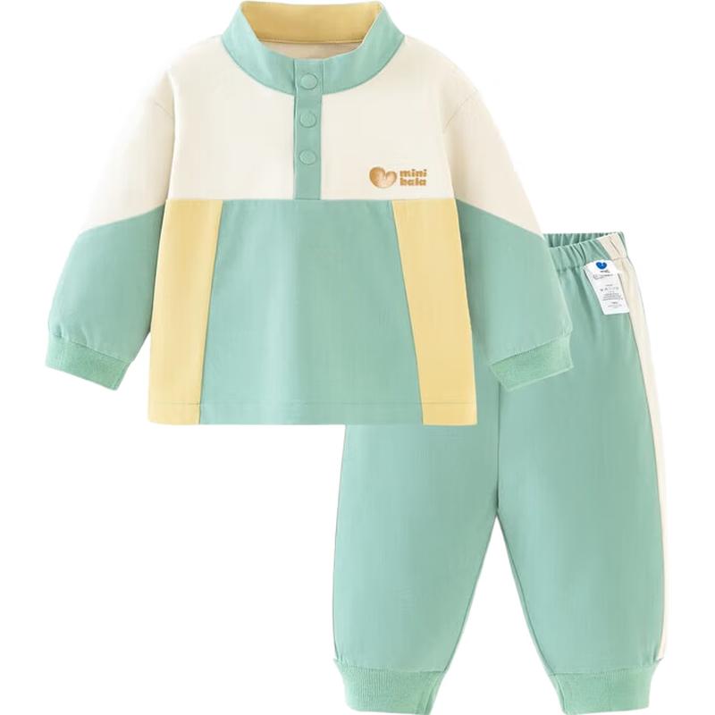 Mini Balabala Unisex Long-Sleeve Colorblock Top & Pants Set 110