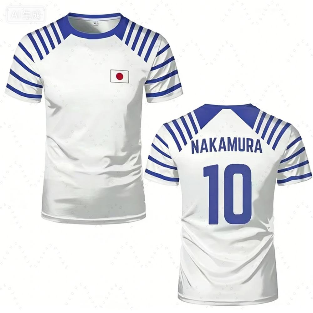 2026 New Captain Tsubasa Anime Men Women T-Shirt Japanese Flag Print Summer Short Sleeve Casual Tee Sport Kids Cycling T-Shirt