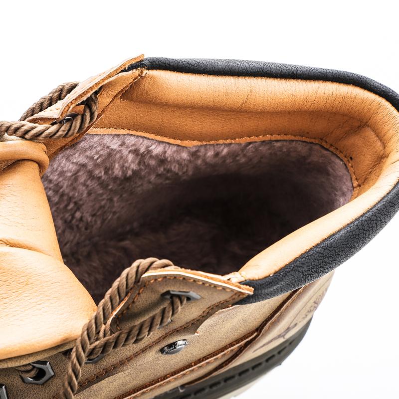 Pánské vysoké nadměrné podzimní a zimní pánské kožené boty Britské boty Pánské ležérní pracovní boty, Vysoké semišové boty