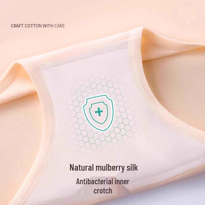 High-Waisted Women's Cotton Underwear with Tummy Control, Hip Lift, Seamless, Plus Size, Mulberry Silk Gusset, Breathable Triangle Briefs