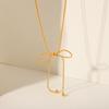 Stainless Steel Bow Necklace For Women Girls Minimalist Fashion Female Gold Color Jewelry Accessories Gift 2025