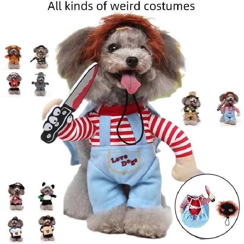 

Костюмы для собак, забавная одежда для домашних животных, регулируемые комплекты костюмов для косплея, новинка, одежда для средних и больших собак, бульдог, мопс