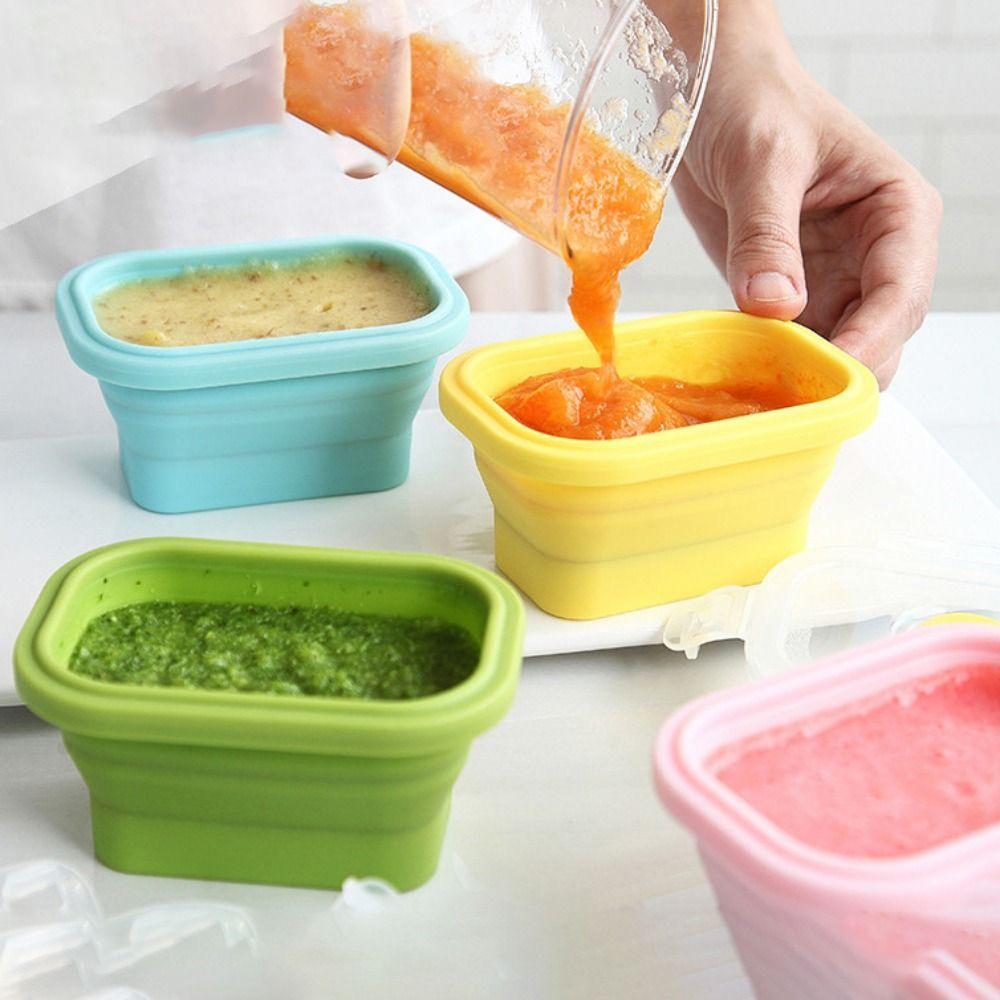 4Pcs Collapsible Food Fresh-Keeping Box 150ml Refrigerator Organizer  Kitchen