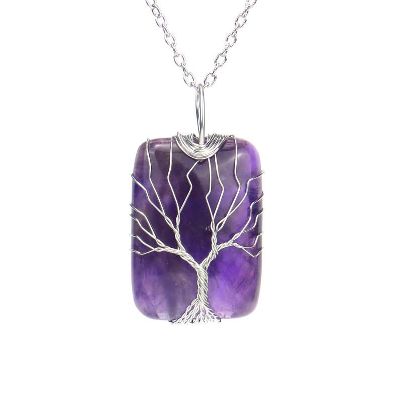 Artificial Water Crystal Pendant Necklace With Handwoven Craft Natural Waterite For Women