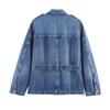 European and American Style, New Women's Clothing, Long Denim Jacket, Loose High-waisted Curled Jeans.