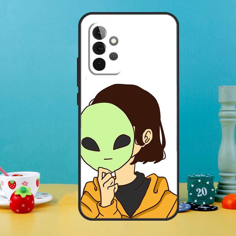 Alien Kawaii Art Case For Samsung Galaxy A15 A16 A05 A26 A36 A56 A52 A53 A33 A13 A34 A54 A14 A35 A55 A22 A32