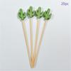 20pcs/set Hawaii Theme Fruit Sticks Flamingo Fruit Disposable Bamboo Sticks Summer Beach Party Supplies Hawaii Birthday Decors