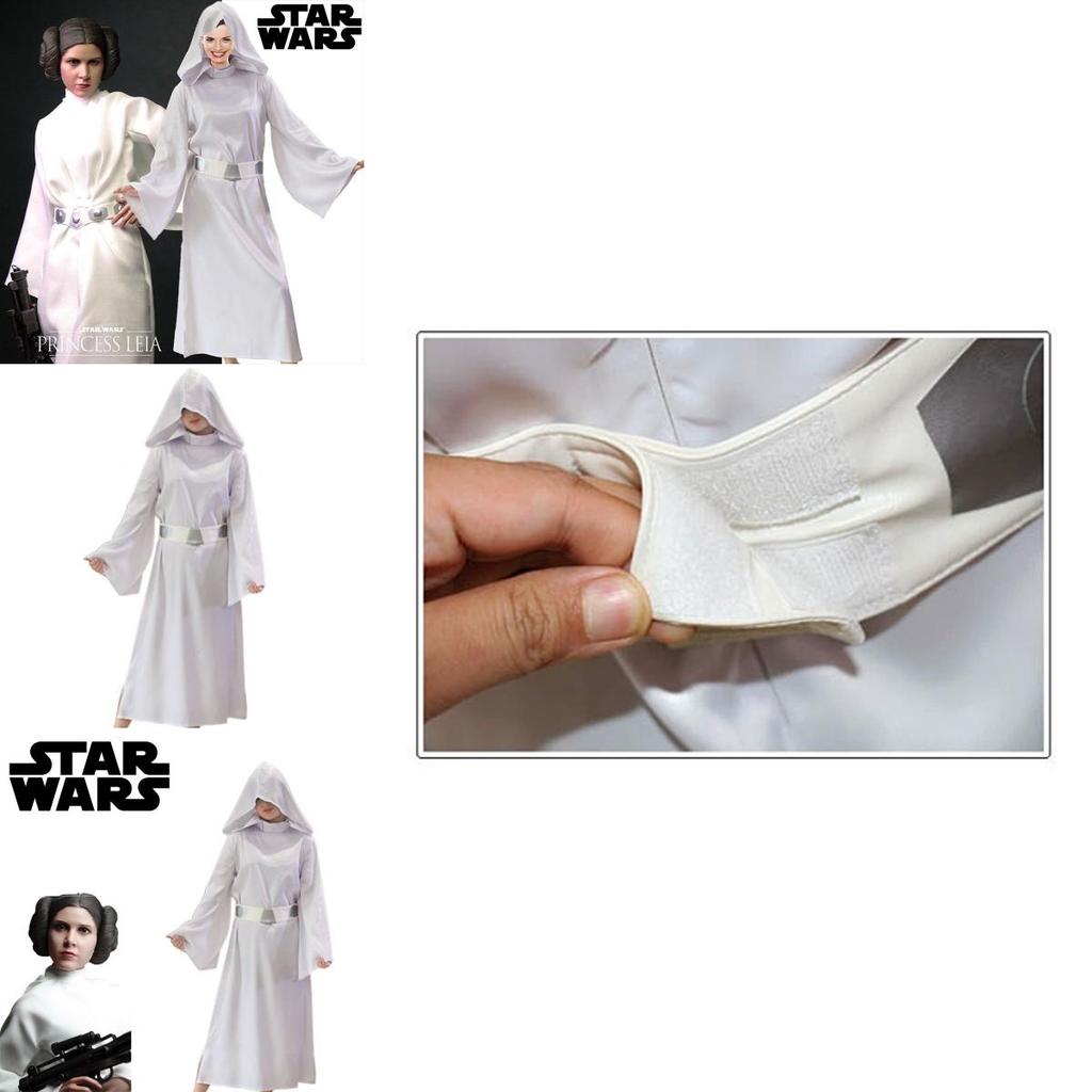 Star Wars Leia Organa Solo Cosplay Kostým Bílé Šaty Oblečení Pro Dospělé Halloween