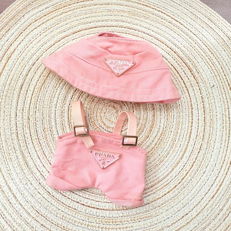 17cm Labubu Doll's Clothes Denim Four Leaf Clover Set Outfit Accessories Clothing DIY Kids Gift Sweet Princess (Excluding Dolls)