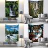 Anpassbares Naturwald-Wasserfall-Landschafts-Wandteppich-Dekorations-Wandbild-Wandteppich Wohnzimmer Leinwand-Wand-Wandteppich