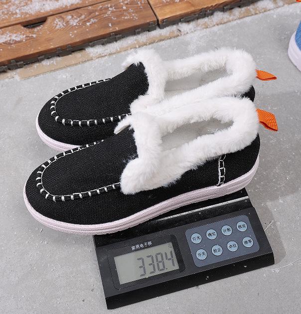 Women's Thick-Soled Winter Snow Boots with Velvet Lining and Thick Fur, Large Size, Casual and Fashionable Stitching Design.