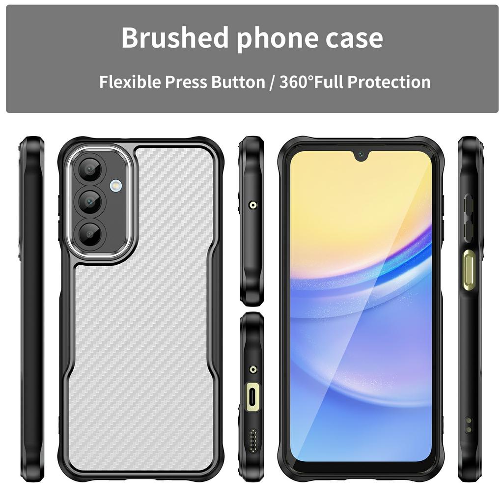 For Samsung Galaxy A16 5G/A16 4G Case Carbon Fiber Scratch-Resistant TPU+PC Phone Cover