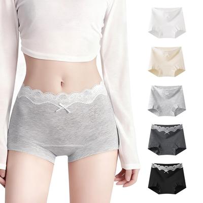 Veimia Lace Panties Boxer Briefs with Delicate Lace and 3D Comfortable Cotton Antibacterial and Soft To the Suitable for Sensitive Skin Women's
