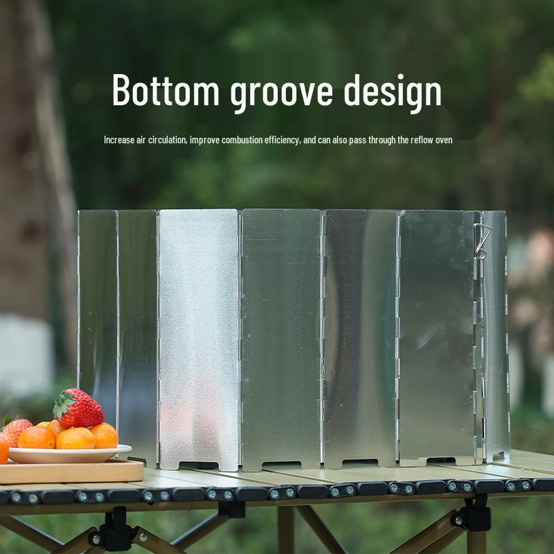 Outdoor Ultra-Light Aluminum Alloy Windshield for Folding Stove - 8/10 Pieces