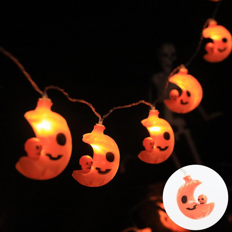 LED Halloween String Lights: Glowing Ghost & Pumpkin Lamps for a Spooky Atmosphere 1.5m 10 LEDs Battery (Steady)