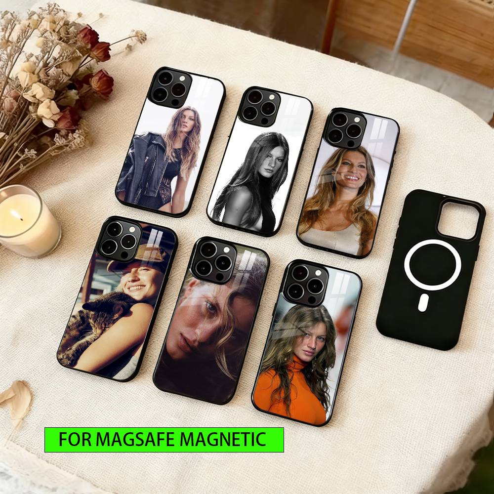 Gisele Bundchen Phone Case Magnetic with Magsafe Wireless Charging For iPhone17,16,15,14,13,12,11 Plus,Pro
