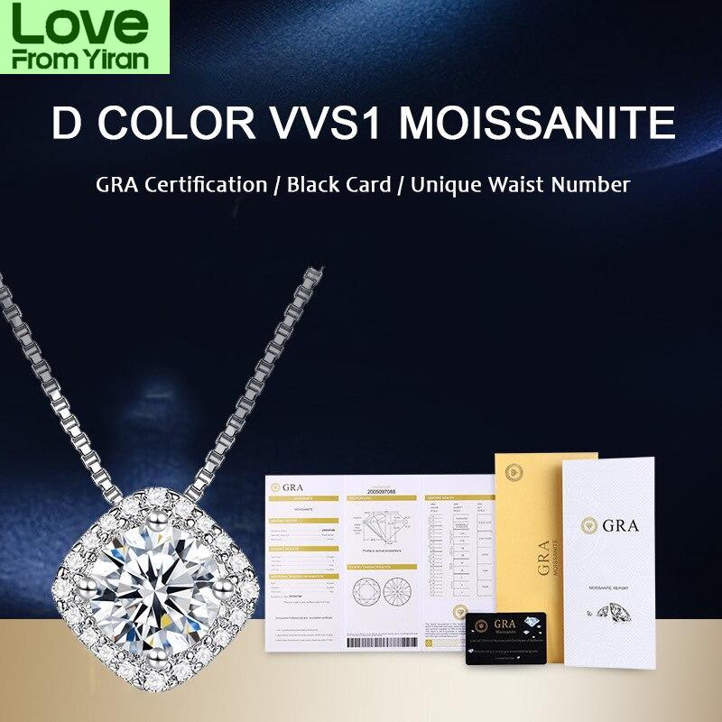 D Farge Laboratoriedyrket Diamant Halskjede 925 Sterlingsølv Delikat Moissanitt Halskjede For Kvinner Smykker Bryllupsjubileumsgave