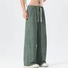 Summer New European and American Wide-leg Tooling Breathable Loose Straight Green-gray Casual Pants Men's PANTS