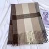 Plaid Scarf Women's Autumn Winter Imitation Cashmere Tassel Shawl Thick